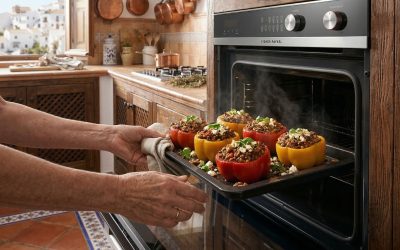 Mediterranean Lentil & Walnut Stuffed Peppers