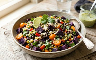Okinawan Purple Sweet Potato & Black Bean Salad